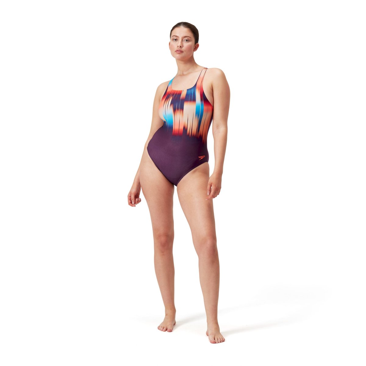 Speedo Digital Printed Medaljör (lila/orange) – Dam - Bild 2