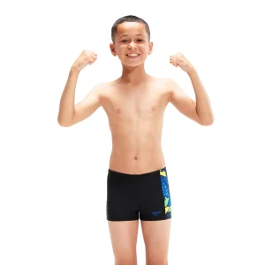 Speedo Allover Panel Aquashort (Svart/Blå) – Pojkar