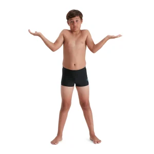 Speedo Boom Logo Placering Aquashort – Pojkar – (Svart/Aqua)