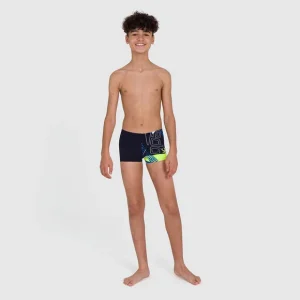 Speedo Allover Aquashort Jr. (Marinblå/Blå/Gul/Vit)